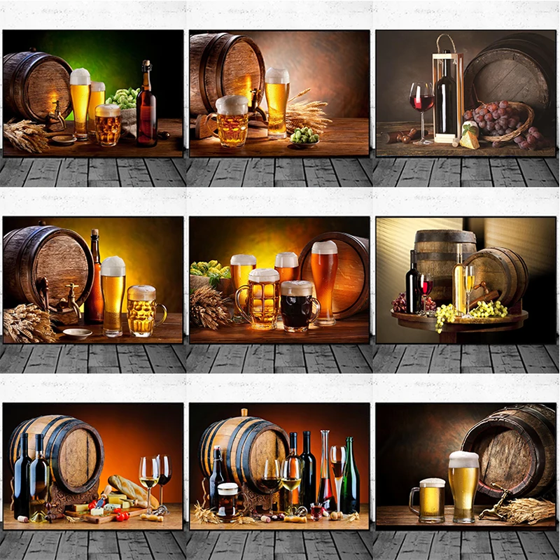 Wine Beer And - Kitchen Bar Red Wine Grape Beer