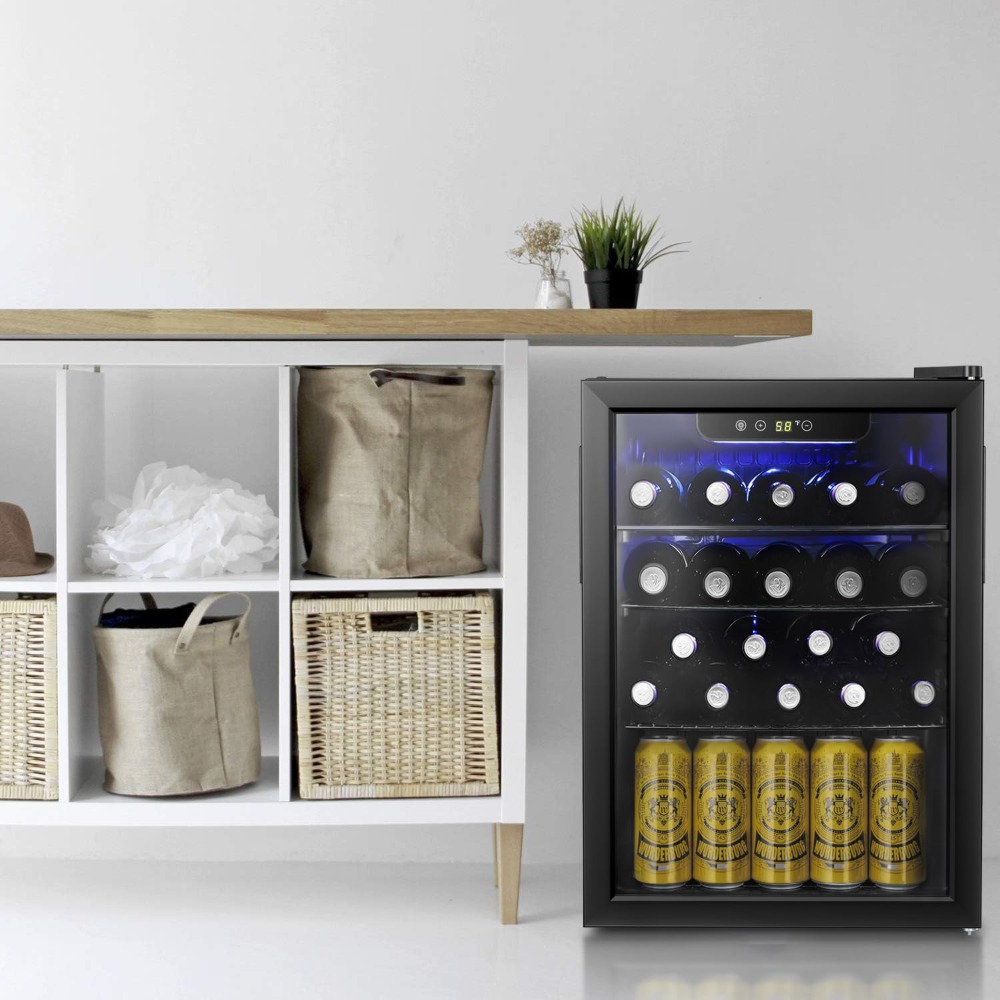 Wine Beer Fridge Small - 16 Bottle Wine Cooler/Cabinet Beverage Refrigerator