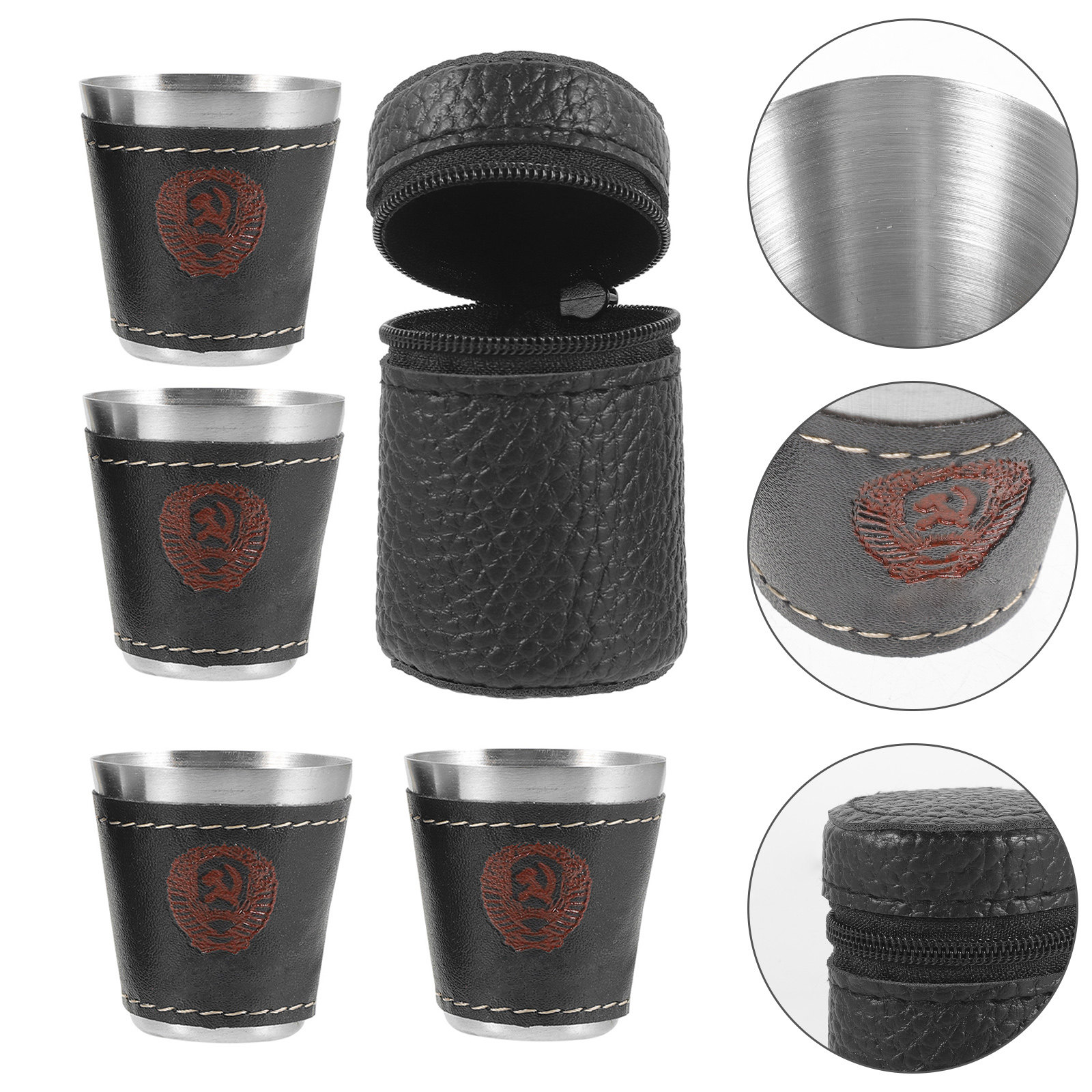 Wine Beer The Whiskey - 1Set Stainless Steel Wine Cup Set