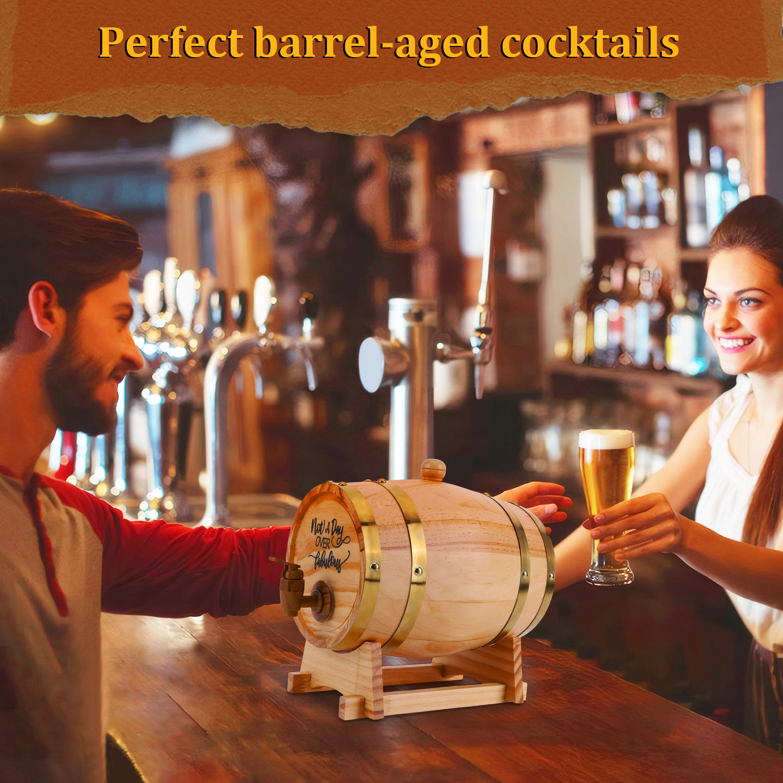 Wine Beer Tequila - 3L Wine Barrel with Stand Bung