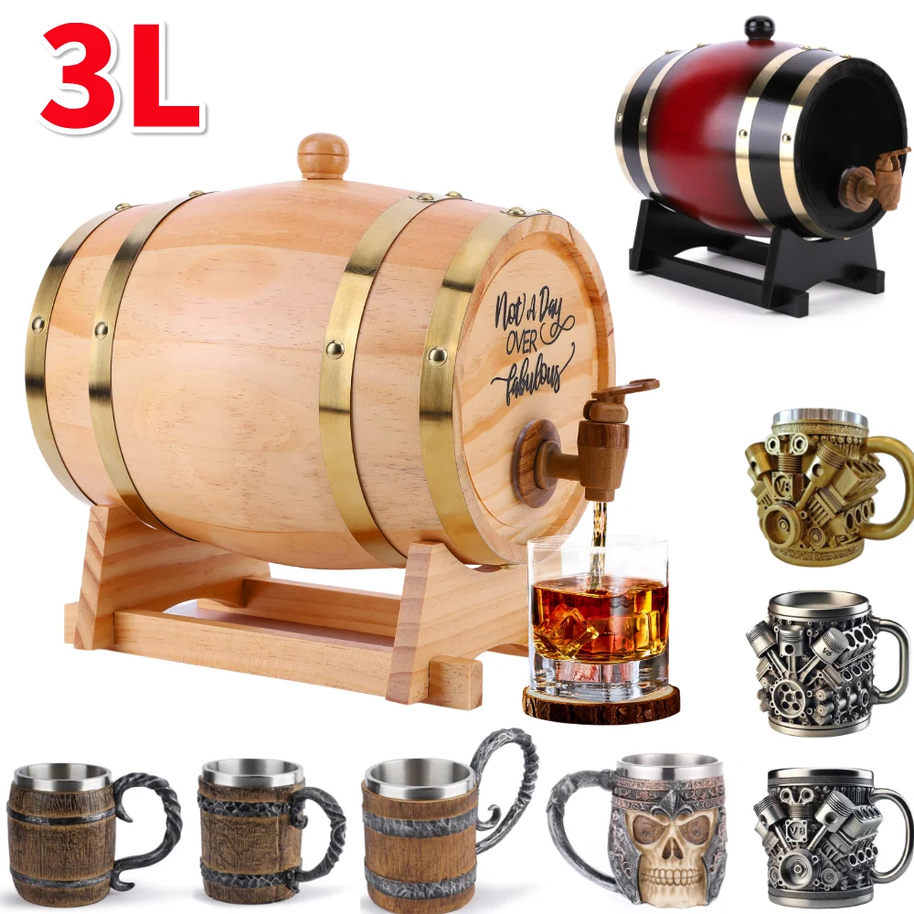 3L Wooden Whiskey Barrel with  - Wine Beer The Whiskey incelemesi ve fiyatı
