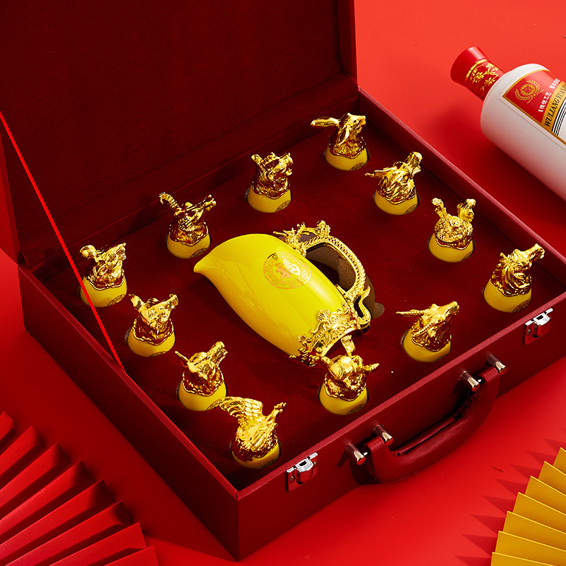 Gold-plated Twelve Animal Head - Wine Beer Tequila incelemesi ve fiyatı