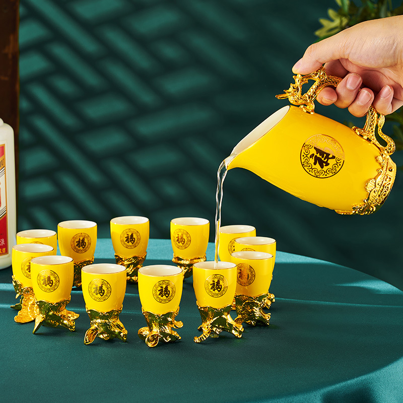 Gold-plated Twelve Animal Head - Wine Beer Tequila incelemesi ve fiyatı