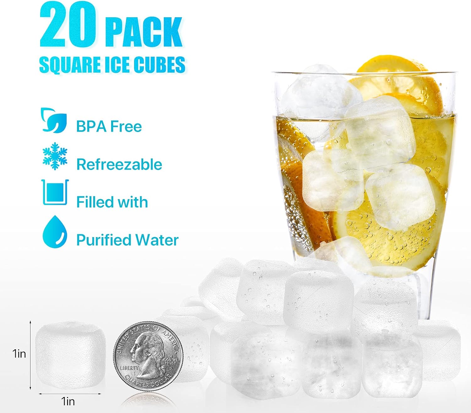Reusable Ice Cubes 20 Pack, BP - Wine Beer Coffee incelemesi ve fiyatı
