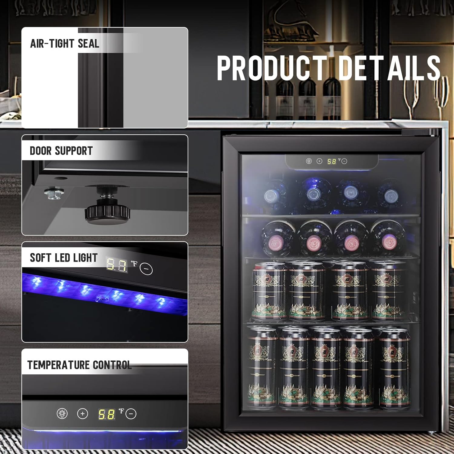 2.6cu.ft Wine Cooler/Cabinet B - Wine Beer Fridge Small incelemesi ve fiyatı