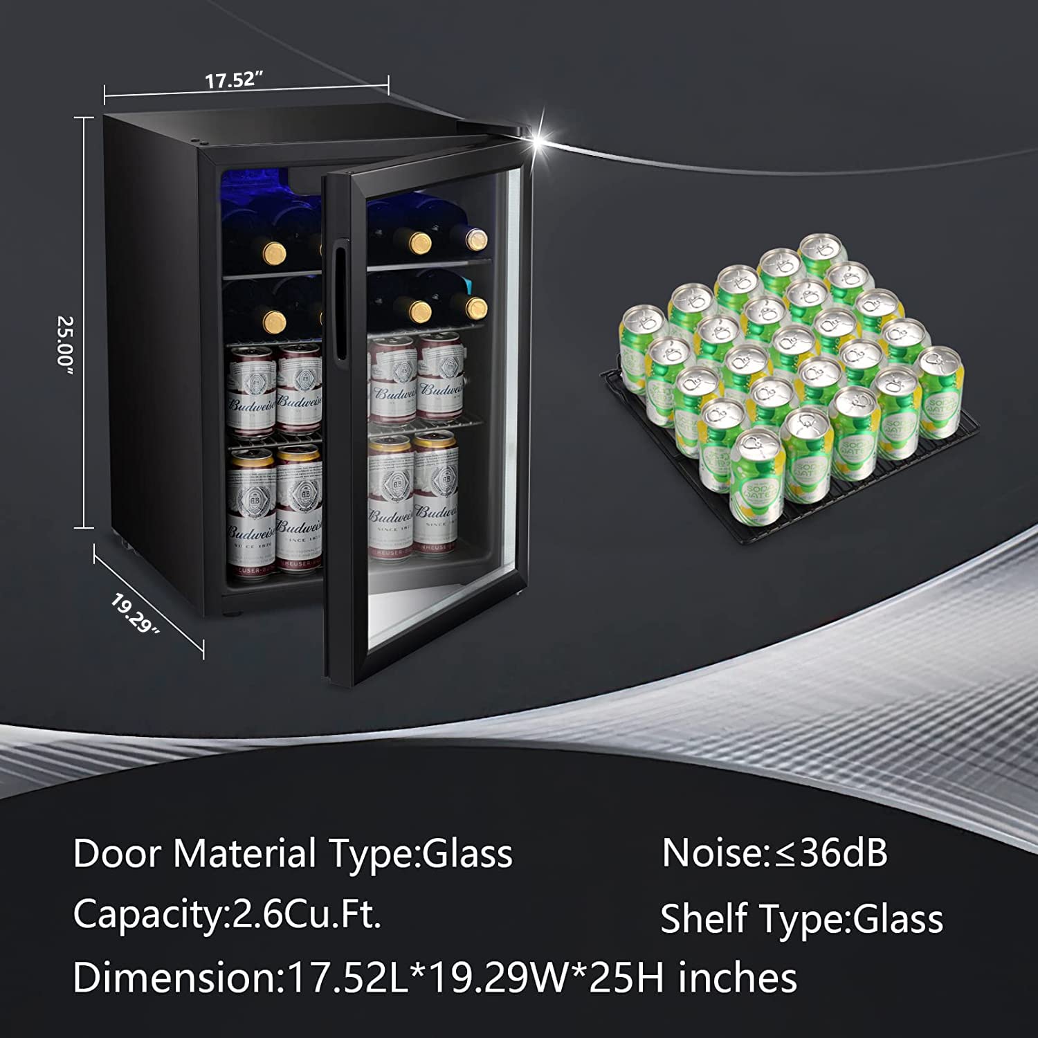 2.6cu.ft Wine Cooler/Cabinet B - Wine Beer Fridge Small incelemesi ve fiyatı
