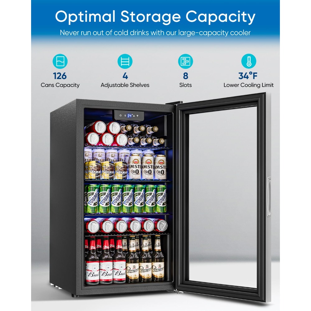 3.2 Cu.Ft Mini Fridge with Gla - Wine Beer Fridge Small incelemesi ve fiyatı