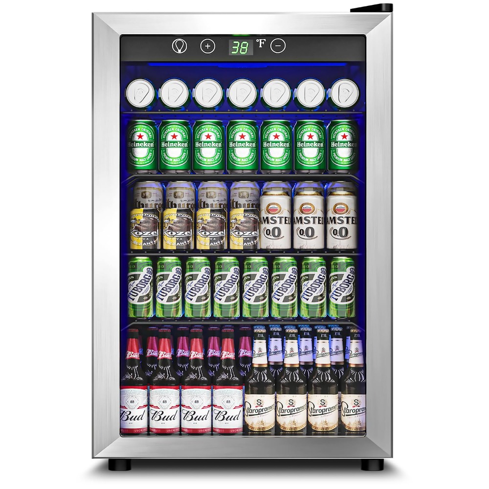 145 Can Mini Fridge Glass Door - Wine Beer Fridge Small incelemesi ve fiyatı