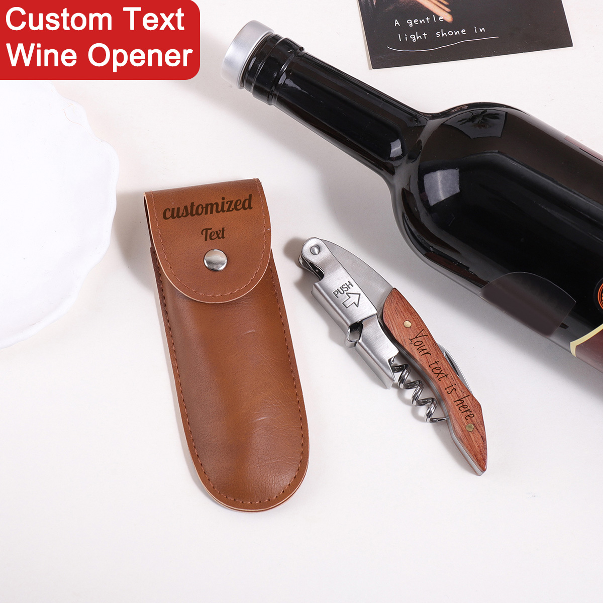 Wooden Handle Custom Text Wine - Wine In Beer Name incelemesi ve fiyatı