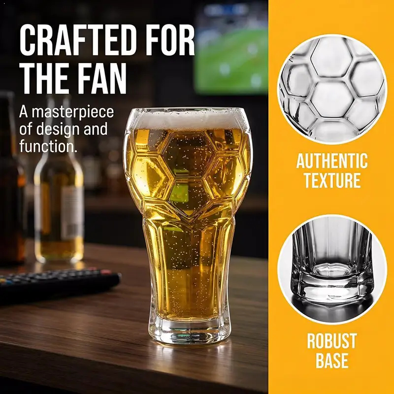 1/2pcs 600ML Football Beer Gla - Wine Beer Tequila incelemesi ve fiyatı